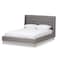 Baxton Studio Adelaide Light Grey Upholstered King Size Platform Bed 136-7477 - alternate 1